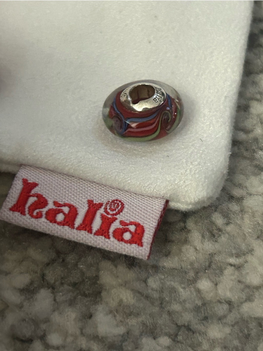 Halia Multicolor Swirl Glass Bead - Sterling Silver